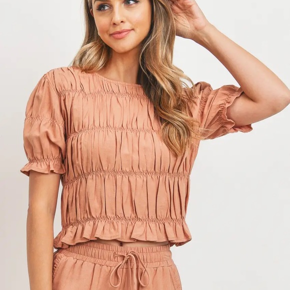 Matilda Shirring Ruffled Top - Picture 2 of 7